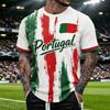 Camiseta de manga corta con cuello redondo para hombre de Portugal Camiseta para aficionado al fútbol Camiseta de seguidor del Mundial Ajuste casual Material ligero