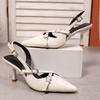 Women S Pointed Toe Slingback High Heel Sandals British Style