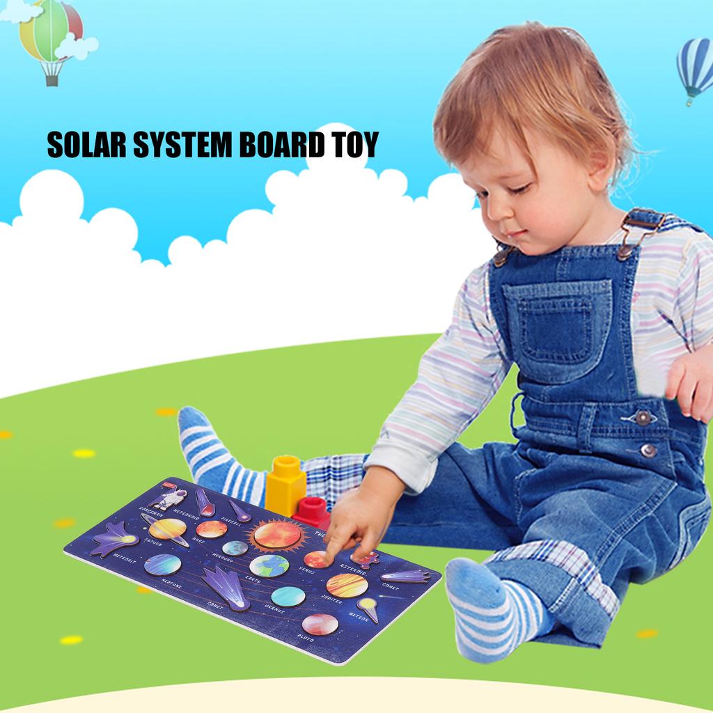 Wooden Solar System Assembling Matching Toy Astronomy Science Educational   Toy for Kids