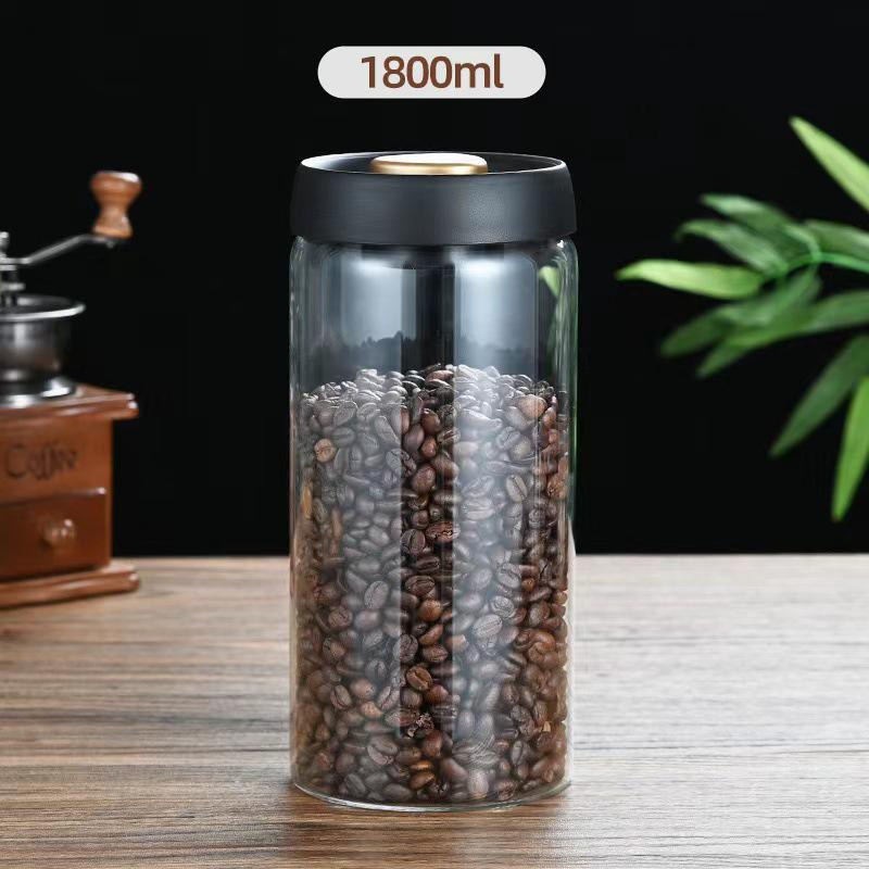 High Borosilicate Glass Coffee & Tea Vacuum Storage Jar
