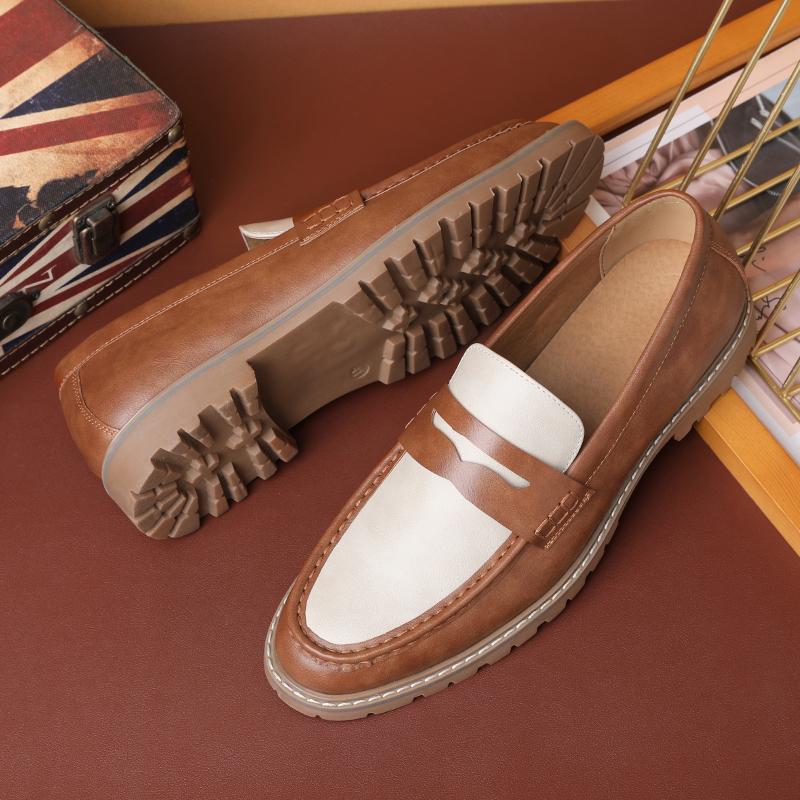 Herren Klassische Retro Loafer im britischen Stil Herren Casual Business Lederschuhe Herrenmode Patchwork Outdoor Flats