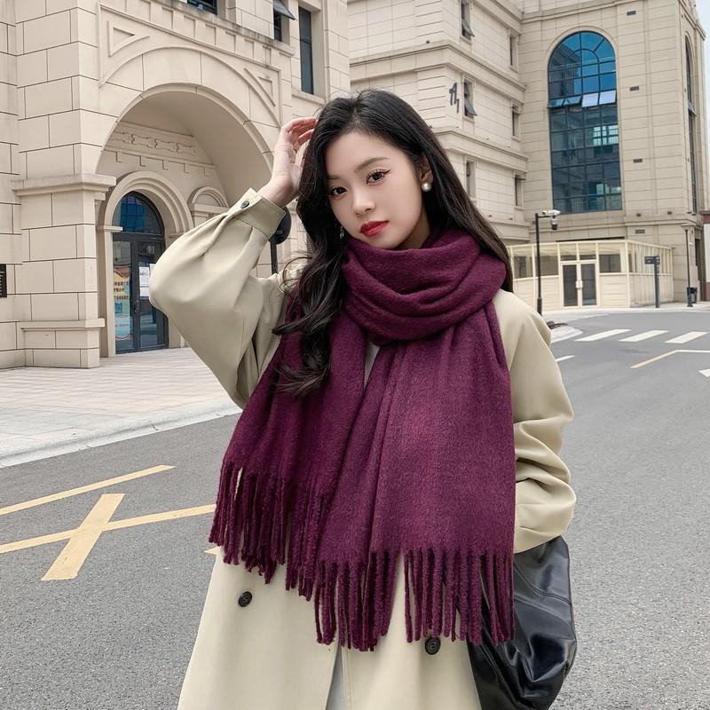 Luxury Faux Mink Scarf Women Men Solid Color Winter Warm Shawl Korean Style Chic Neck Wrap 208x70cm