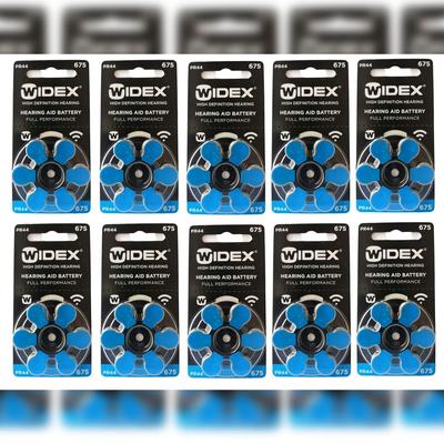 Widex Hearing Aid Battery Size 675 (PR44) (10 Packet=60 Batteries)