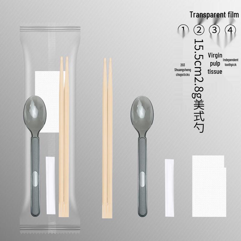 Disposable Chopsticks & Spoon Cutlery Set 100