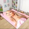 Pink Dress Portrait Carpet Rug Soft Washable Antislip Home Living Room Sofa Mats Personalized Christmas Rug
