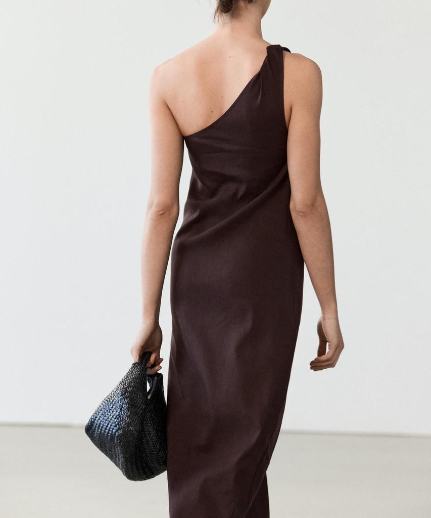 Masimodutti Asymmetrical Linen Blend Dress