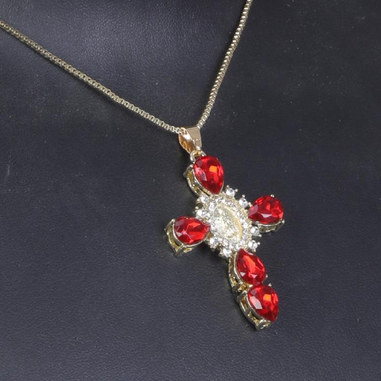 Funkelndes Jungfrau-Kreuz Halskette Verstellbare Jungfrau-Kreuz Halskette Schmuck Personalisierte Halskette Ornament