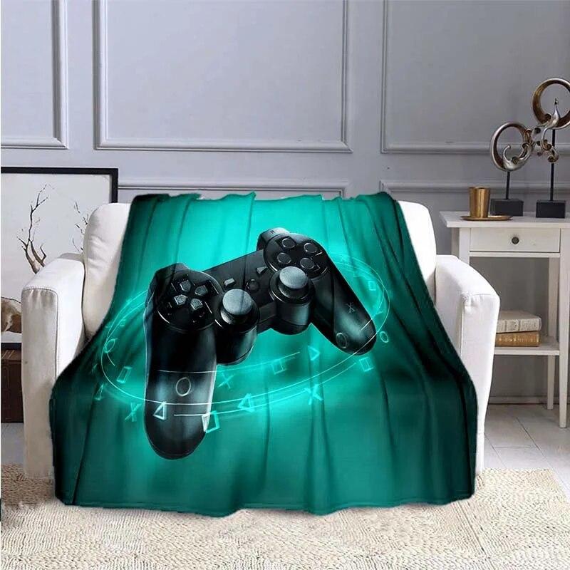 Game Controller Flannel Blanket for Couch Sofa Chair Room Decor Soft Warm Blanket Blankets for Beds Grinch Blanket