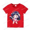 Sailors Moons Cotton T-shirt Sweet Anime Printed Girl Short Sleeve Cartoon Casual Kids Shirts Summer Child Tops
