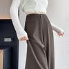 2026 Spring Women's Deep Gray High-Waisted Wide-Leg Drape Pants: Slimming, Versatile, Floor-Length Casual Style