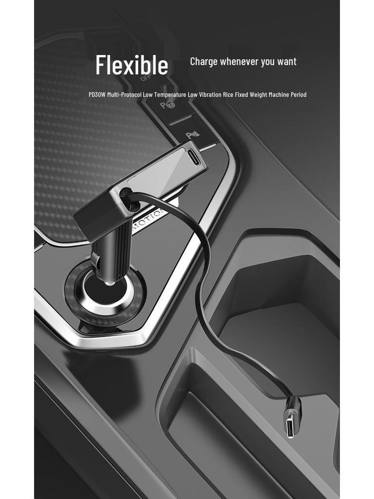 Retractable Car Charger: Foldable, Fast TYPE-C Charging for Mobile Phones