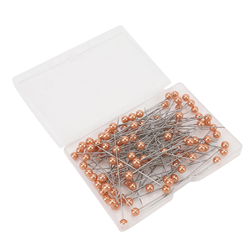 100Pcs Pearlized Head Pins Sewing Quilting Straight for Bouquets Floral Fabric