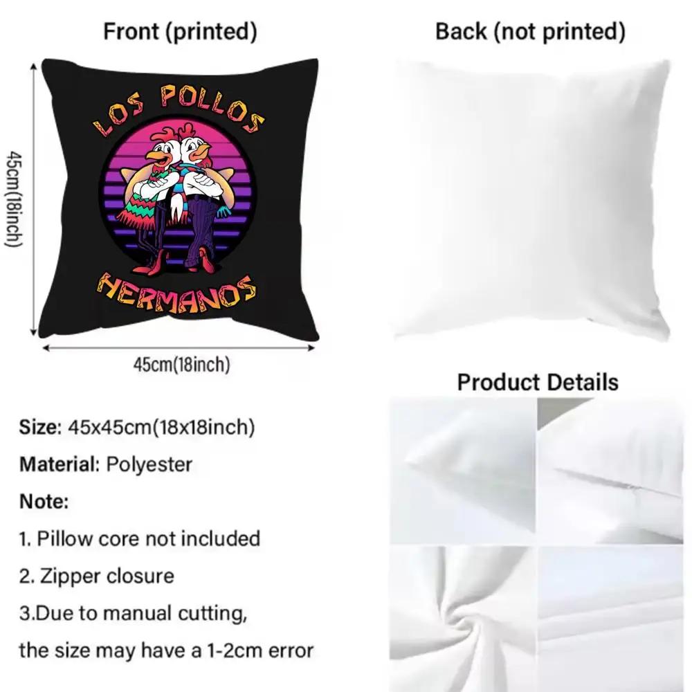 L-Los Pollos H-Hermanos Kissenbezug Musterbedruckte Kissenhülle für Wohnzimmer-Sofakissenbezug & Schlafzimmerdekoration
