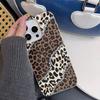 INS Diamond Edged Leopard Print Silicone Phone Case For iPhone 17 17Air 13 16 15 14 12 11 Pro Max Lychee Grain Soft Cover Funda