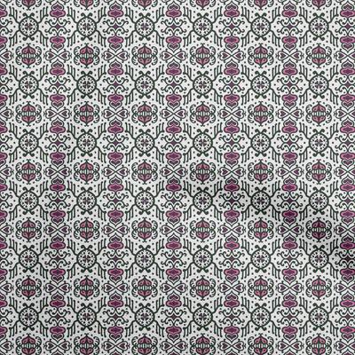 Cotton Flex Fuschia Pink Fabric Asian Block Sewing Craft Projects Fabric Prints By Yard 40 Inch
