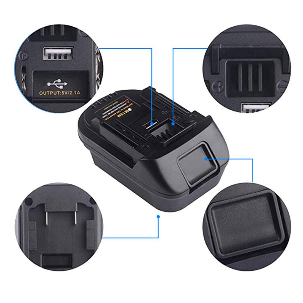 DM18M Battery Adapter For Milwaukee/Dewalt to for Makita 18V BL1830 BL1850 battery Power Tools with USB Charging Adapter