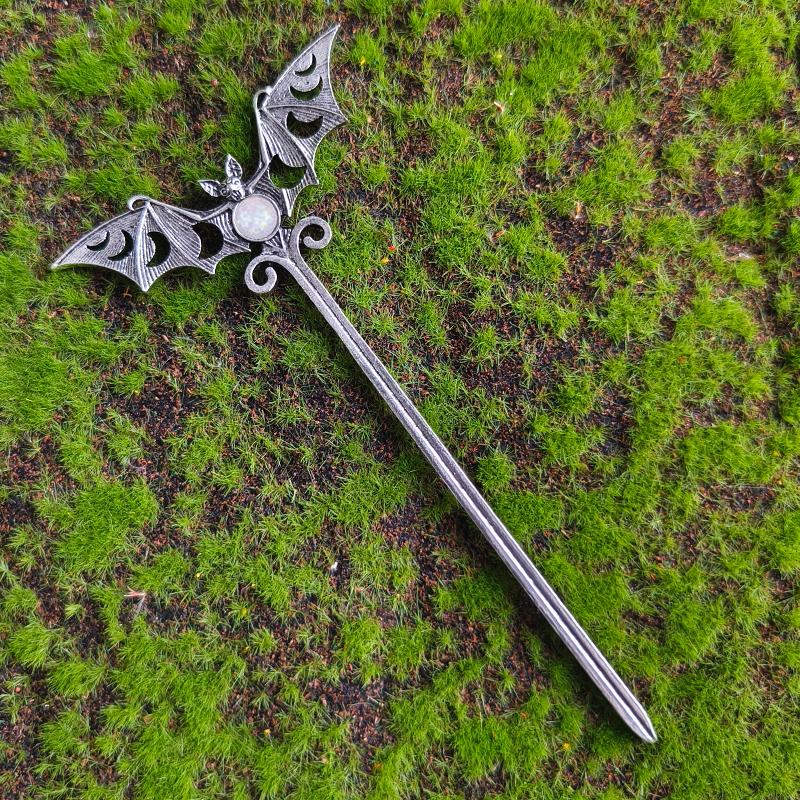 Witch Sword Crescent Moon Goddness Hair Stick Pagan Occulet Hairpin Amulet Spirit Hair Jewelry For Women