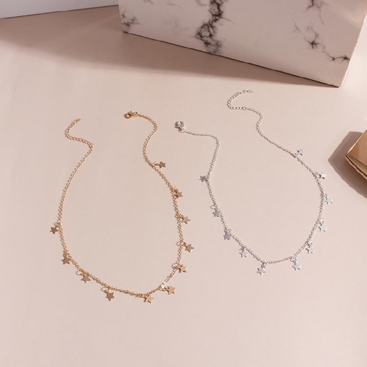 Modeschmuck Hals Alloy Material Stern Anhänger Halsband Schlüsselbein für Damen Teen