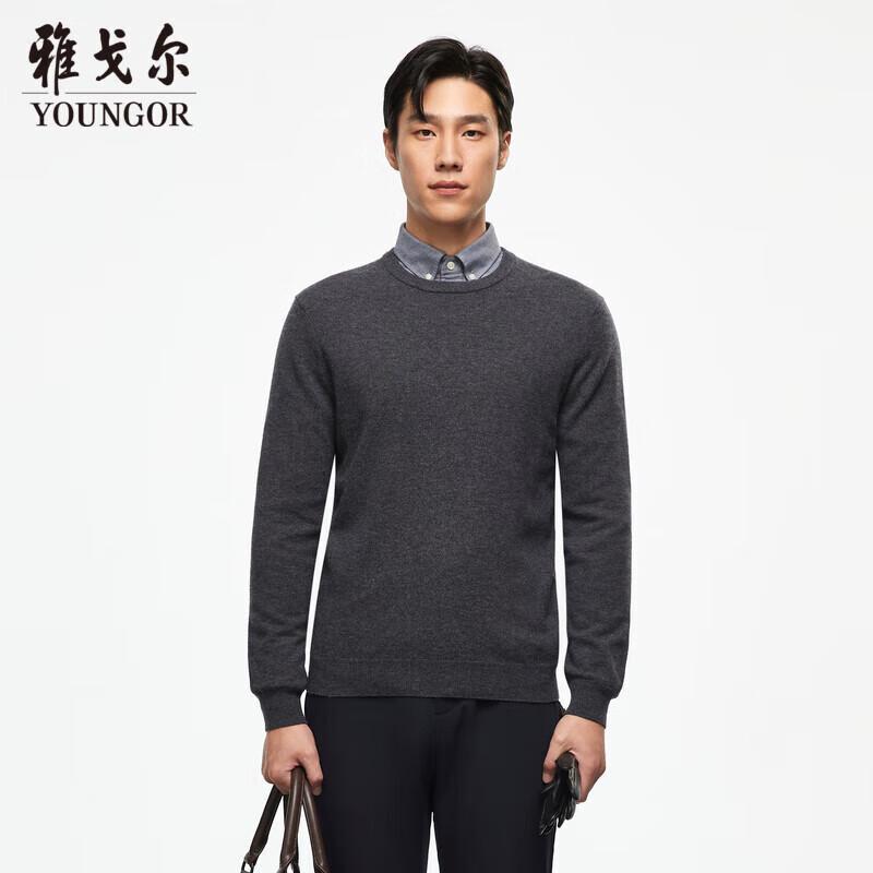 

YOUNGOR Men s 100% Wool Round Neck Sweater XL