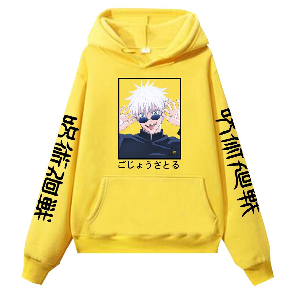 Anime Jujutsu Kaisen Satoru Gojo Funny Graphic Hoodies Oversized Hooded Sweatshirt Long Sleeves Hoodie Men Women Clothes