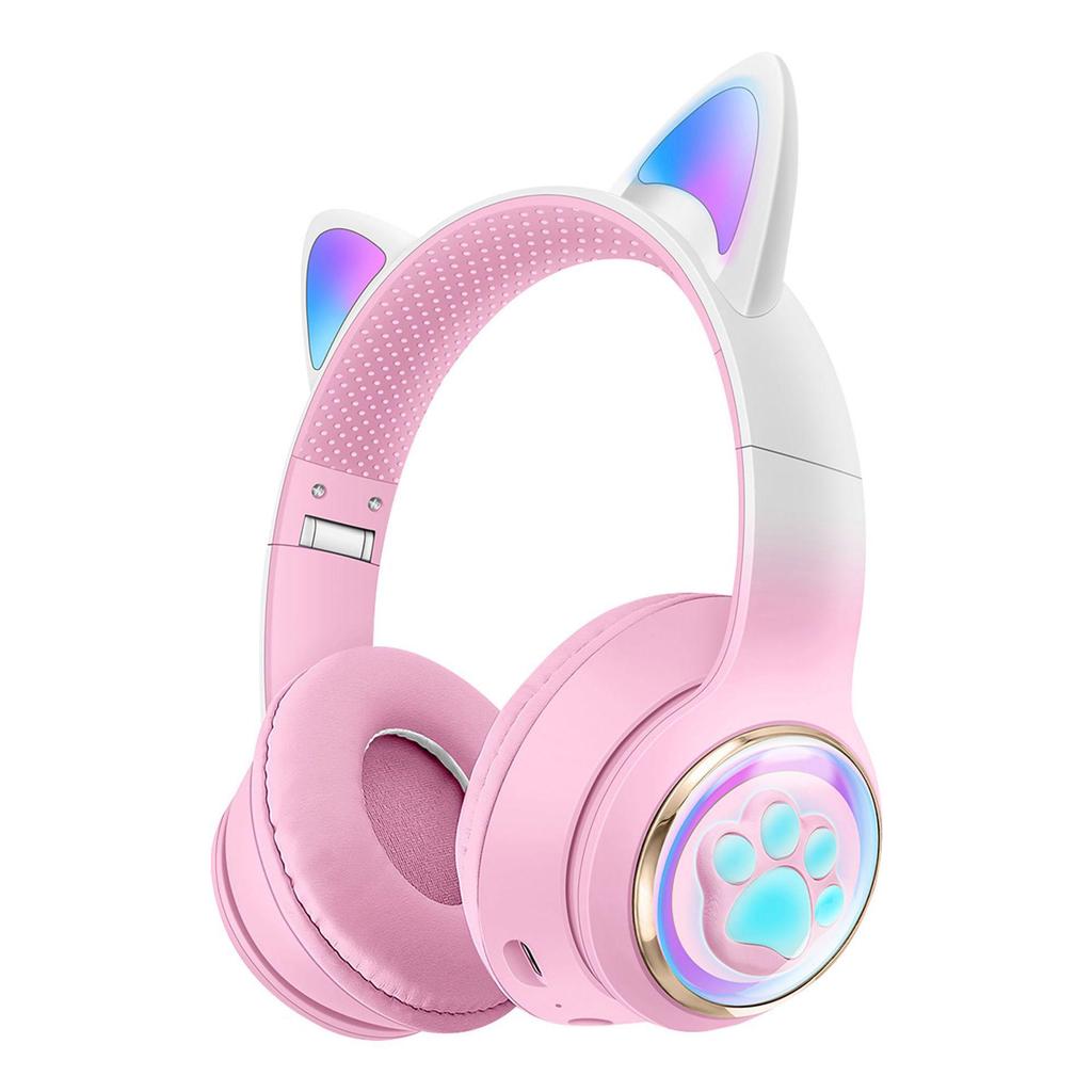 AKZ-62 Luminous Cat Ear Bluetooth Gaming Headset with Heavy Bass