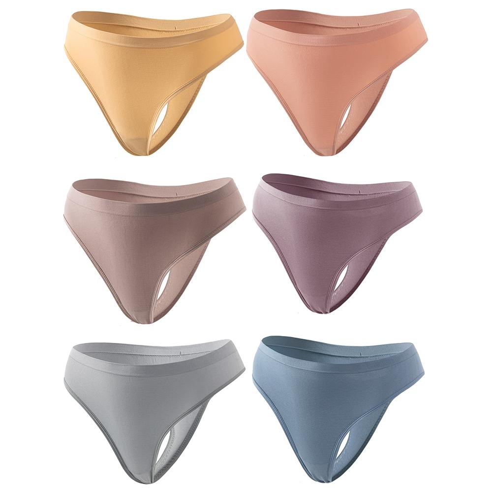 6Pcs Plus Size Women's Thongs Panties Underpants High Elasticity Low Waist Sexy Cotton Comfortable Underwear T-strings