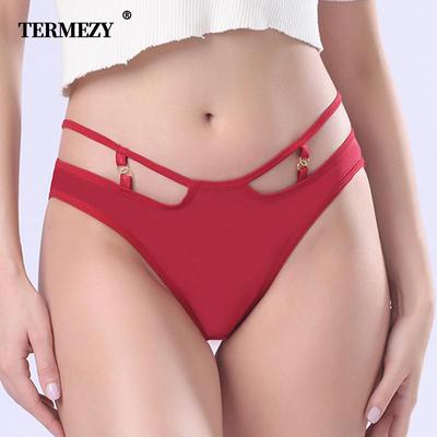 Women Sexy Ice Silk Panties Low-waist Hollow Out Underwear Female G String Ventilate Lingerie Temptation Thong Intimates