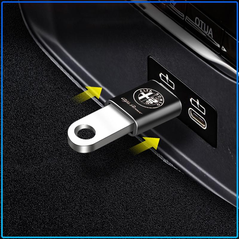 Car Usb Type C Cable Converter Charging Adapter Car Accessories For Alfa Romeo 147 159 156 Giulietta Giulia Mito Spider Alpha Nheadrest