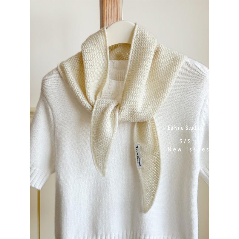 Triangulär scarf nackskydd Australisk kashmirull sjal Dam enkel nackskydd Varm stickad liten scarf