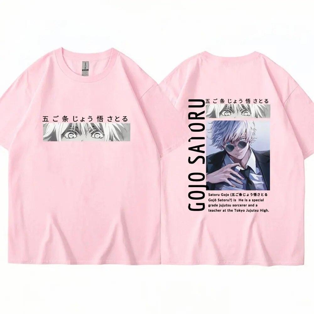 Japan Anime Jujutsu Kaisen Tričko Gojo Satoru Harajuku Manga Krátký rukáv Unisex Dámské Cool trička Streetwear Y2k Oblečení Topy