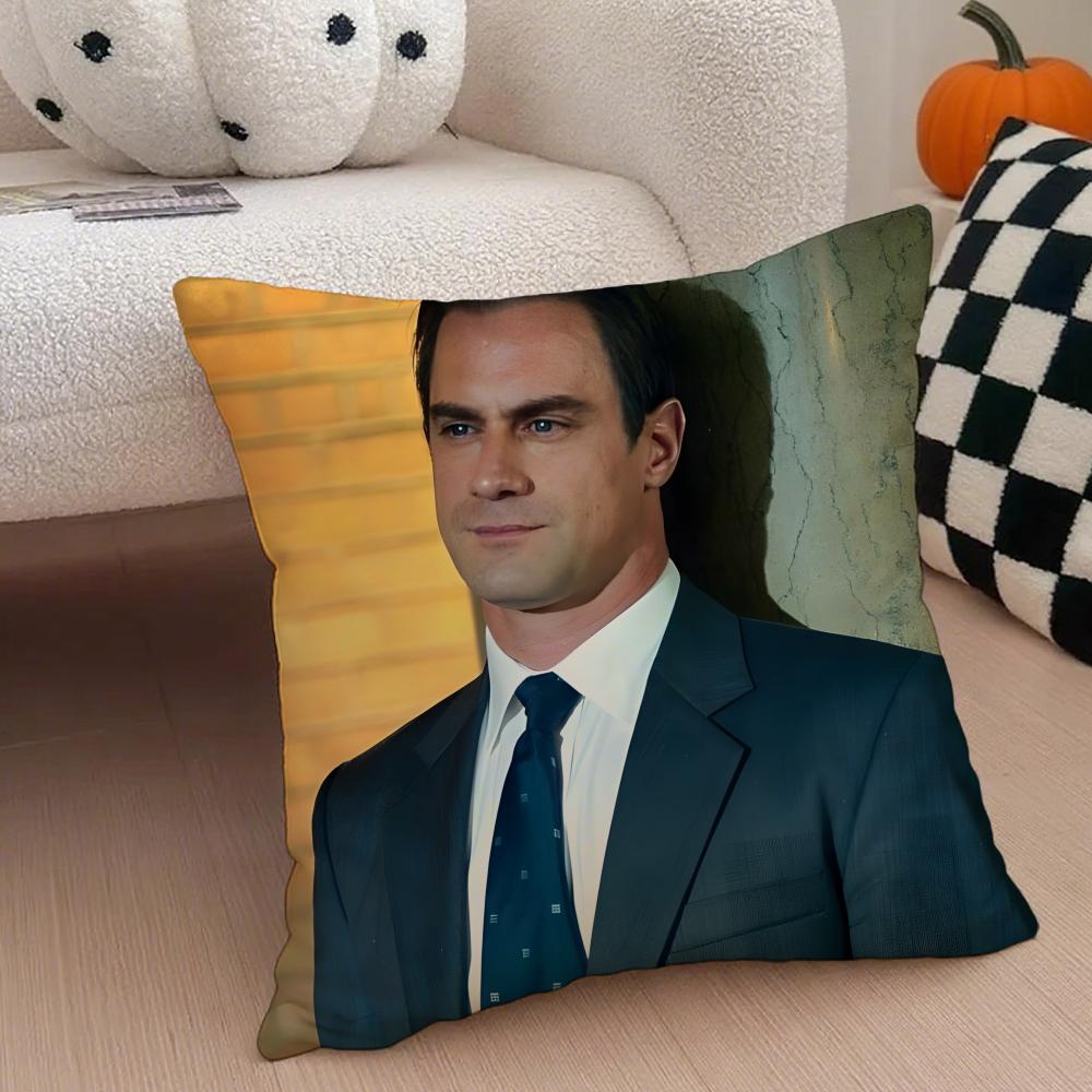 E-Elliot Stabler Cushion Cover Throw Pillow Cover Hidden Button Durable Polyester Chair Cushion