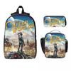 3 Stück The Outer Worlds Geschenk für Spielefans Schultaschen Set für Kinder Federmäppchen Rucksack Sets mit Brotdose Für die Schule Rucksack