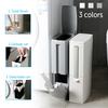 3 In 1 Plastic Narrow Plastic Trash Can Set with Toilet Brush Bathroom Waste Bin Dustbin Trash Cans Garbage Bucket Garbage Bag Dispenser