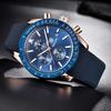 BY BENYAR Chronograph Analog 30M Water Leather Strap Quartz Blue Gift for Men Men's Watch, Resistant, Simple, Stylish, Popular, Formal, Movement,