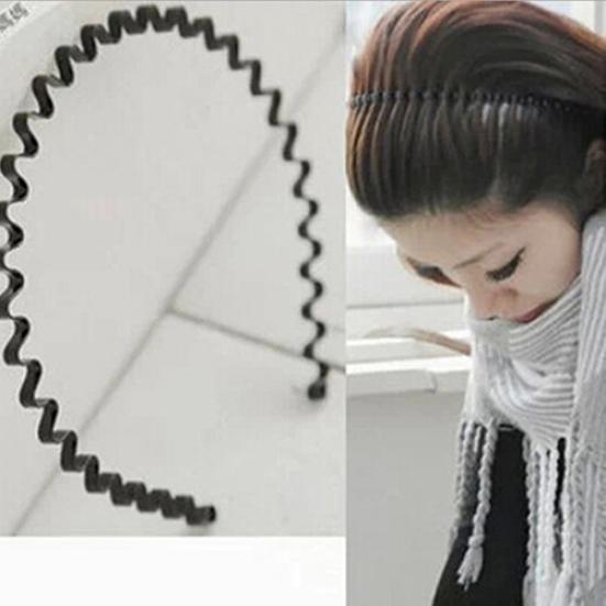 Men's Women's Black Wavy Hair Head Hoop Band Fashion Sport Headband Hairband