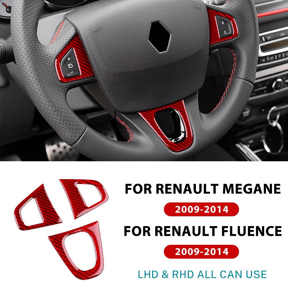 Real Soft Carbon Fiber Sticker For Renault Fluence Megane RS 2009 2010 2011 2012 2013 2014 2015 LHD RHD Car Steering Wheel Trim