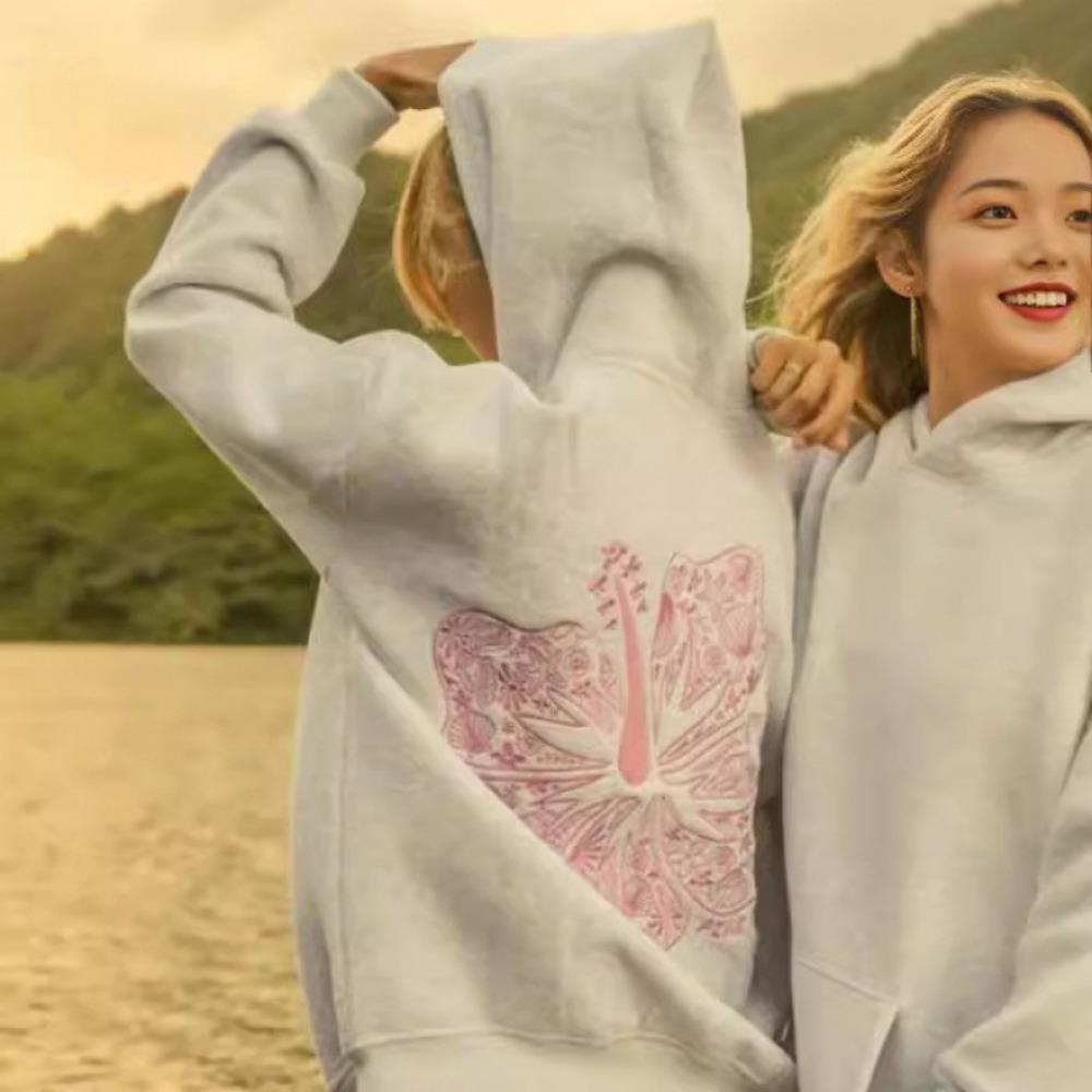 Women's Spring and Summer Long-sleeved Hoodies, Fashionable Printed Loose and Comfortable Hoodies