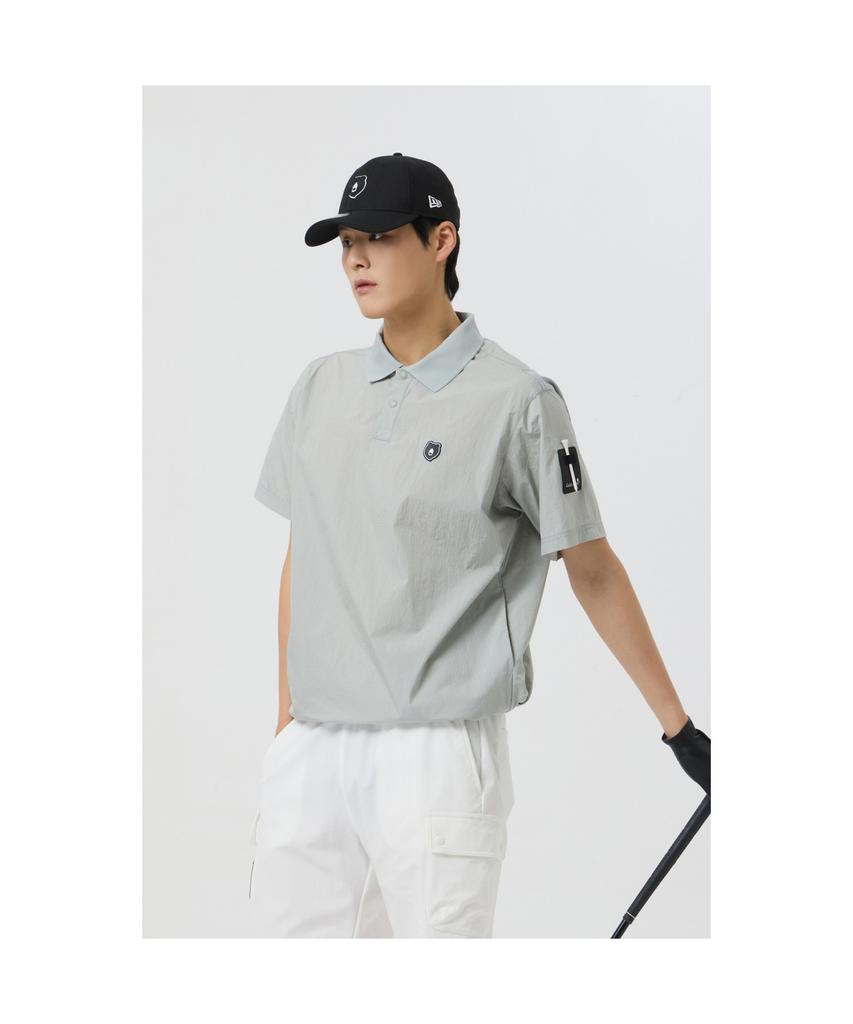 Goldeunbeeo Ribstop 1/2 Sleeves Collar Sweatshirt_G4Tam25171Gyx