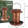 Solar Light Bird Feeder Outdoor Waterproof, Hollow Iron Art with Hummingbird Pattern, Decorative Garden Light for Outdoor & Gift