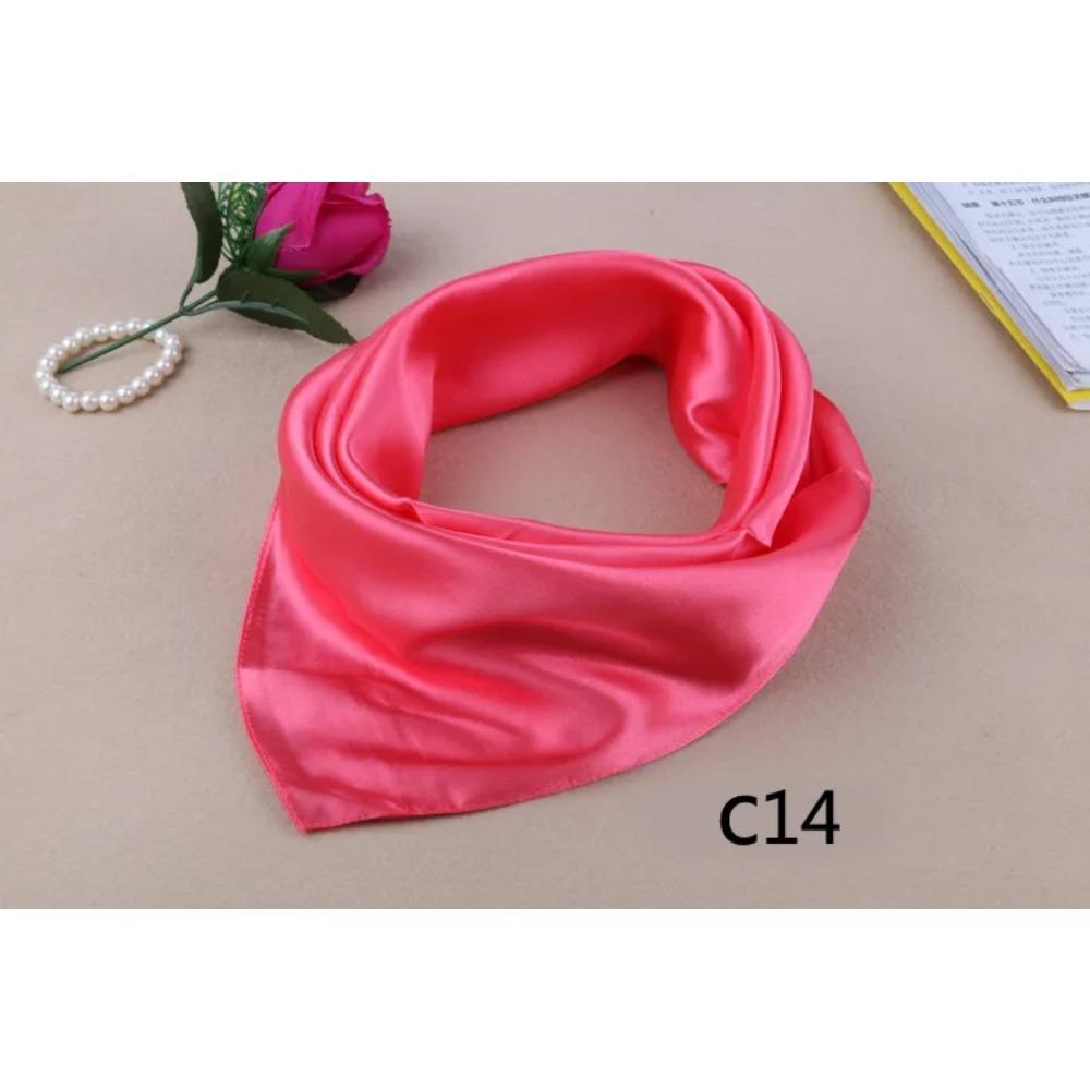 

WZCX 60*60см Женский однотонный шелковый шарф Весна Осень Мода Новый Простой квадратный шарф для леди Женский шарф One Size