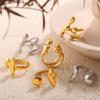 Hot Japanese and Korean Personality Couple Simple Plain Glossy Open Ring Stainless Steel Plated 18K Gold Versatile Ring