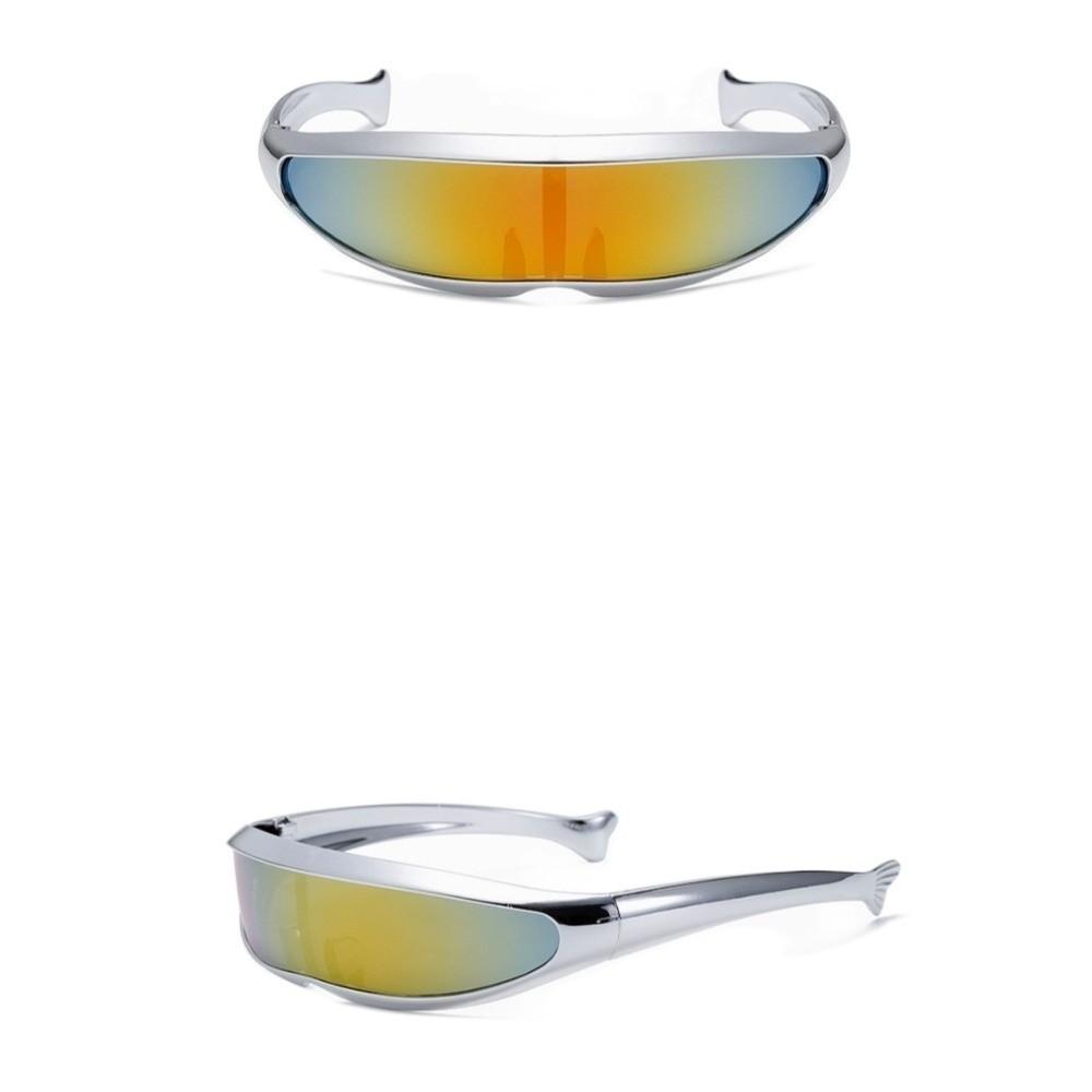 Electroplated Blocking Sunglasses One-piece Mirror Steampunk Sunglasses Vintage Women Eyeglass  Men