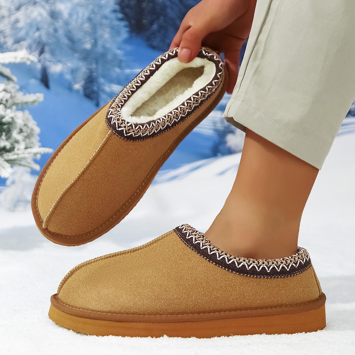 New UG Men s & Women s Ethnic Style Large Size Thin Sole Cotton Slipper Snow Boots 40