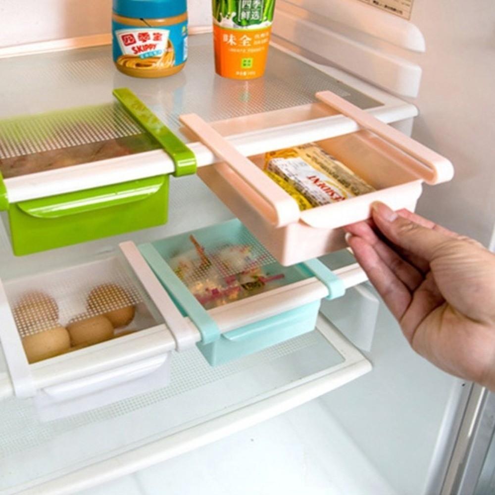 Sliding Pull-Out Fridge Drawer Organizer PP Plastic Storage Bins For Fridge Shelf