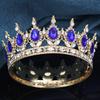 Queen King Wedding Crown Round Tiaras and Crowns Bride Diadem Birthday Party Cake Topper Jewelry Hair Accessory