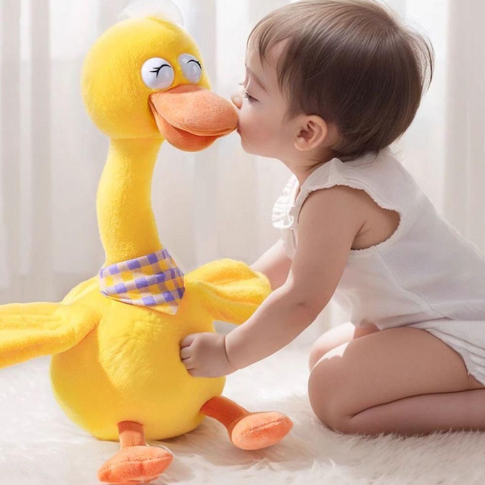 Singing Electric Duck Plush Toy English Version Repeating Talking Duck  Baby Toy