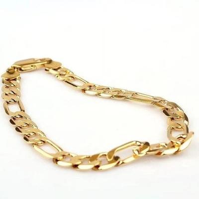 Men And Women Same Bracelet Plain Chain Italian Figaro Wrist Chain