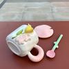 Cute Rabbit Ceramic Cup Tulip Cup Large Capacity Water Cup for Girls Household Gift with Cover Spoon Ceramic Cup