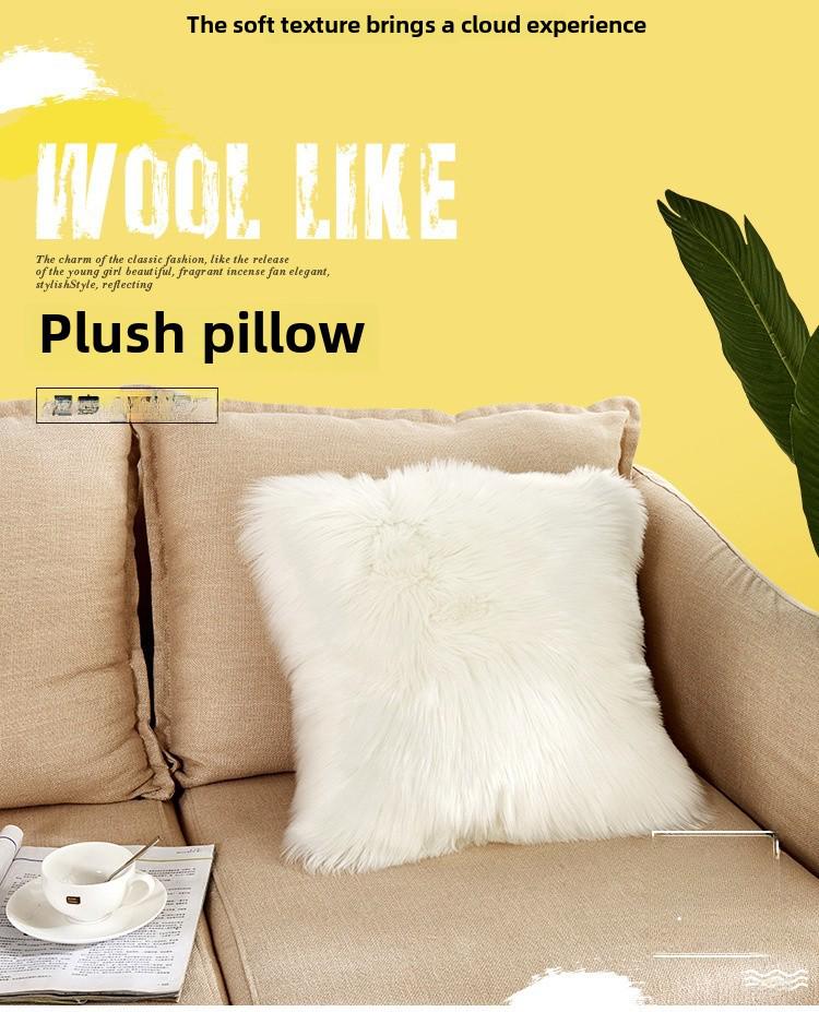 Nordic Plush Cushion Cover - Removable, Washable, Soft Pillow Case for Sofa (Core Not Included)