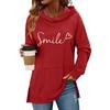 Women S Classic Valentine Letter Print Raglan Sleeve Pocket Hoodie Pullover